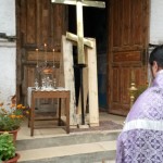 Воздвижение креста на купол колокольни Свято - Богоявленского храма